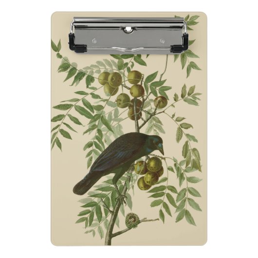 Mini Porte-bloc Impression d'oiseau Grackle Violet d'Audubon Botan (Devant)