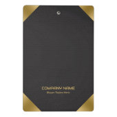 Mini Porte-bloc Impression en cuir noir avec accents or (Dos)