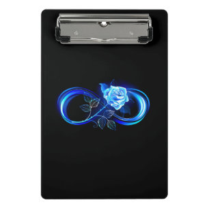 Mini Porte-bloc Infini lumineux avec rose bleue