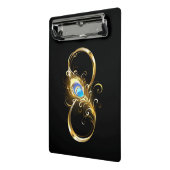 Mini Porte-bloc Infinité avec plume de paon doré (Angle2)