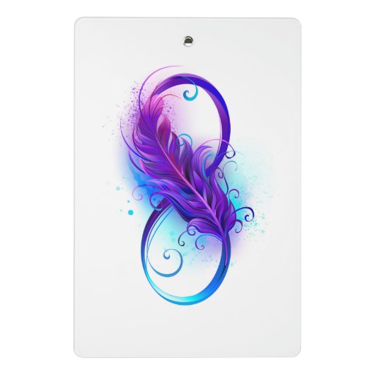 Mini Porte-bloc Infinity with purple feather (Dos)