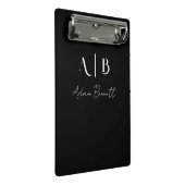 Mini Porte-bloc Initiales de monogramme personnalisé moderne noir (Incliné)