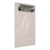 Mini Porte-bloc Initiales de monogramme professionnel minimal rose (Incliné)