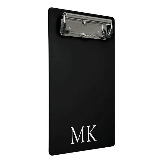 Mini Porte-bloc Initiales du Monogramme blanc noir moderne (Incliné)