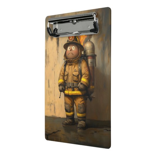 Mini Porte-bloc Inquiétude des flammes : Le pompier écrasé (Angle2)