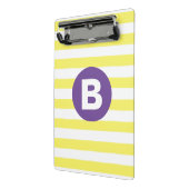 Mini Porte-bloc Jaune Ensoleillé Rayé Monogramme Violet (Angle2)