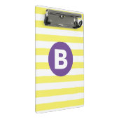 Mini Porte-bloc Jaune Ensoleillé Rayé Monogramme Violet (Incliné)