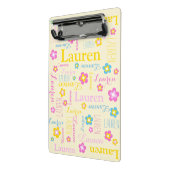 Mini Porte-bloc Jaune rose bleu filles nom Fleur Lauren (Angle2)