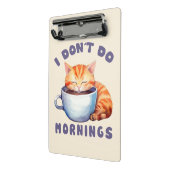 Mini Porte-bloc Je ne fais pas les matins - Chat orange mignon ave (Angle2)