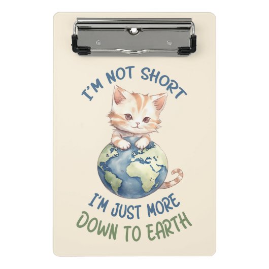 Mini Porte-bloc Je ne suis pas court, juste à terre - Chat mignon (Devant)