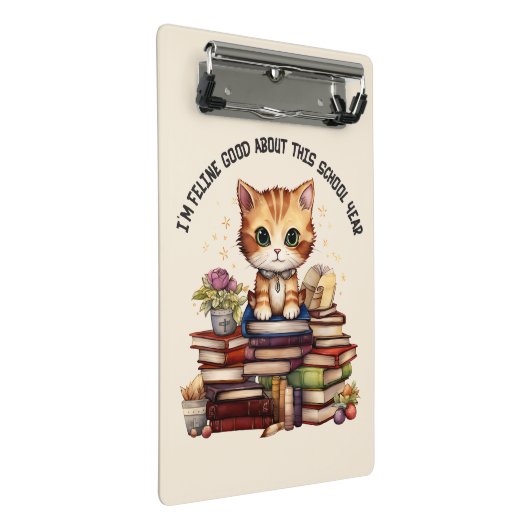 Mini Porte-bloc Je suis Feline bon pour cette année scolaire (Incliné)