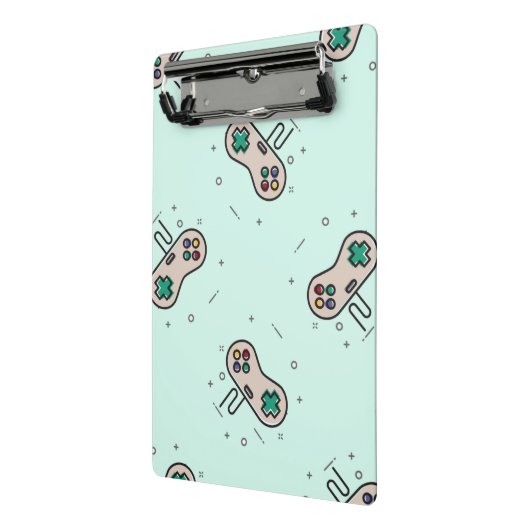 Mini Porte-bloc Jeu gris joystick sur bleu (Angle2)