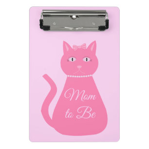 Mini Porte-bloc Joli bébé rose fille chat Personnalisé Maman pour