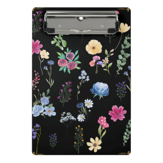 Mini Porte-bloc Joli floral noir