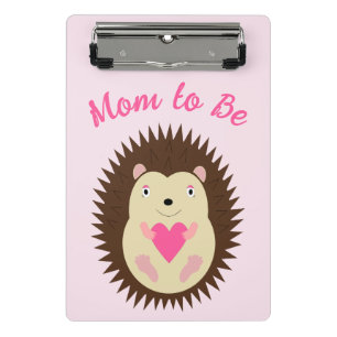 Mini Porte-bloc Jolie Bébé Fille Hérisson Maman à venir