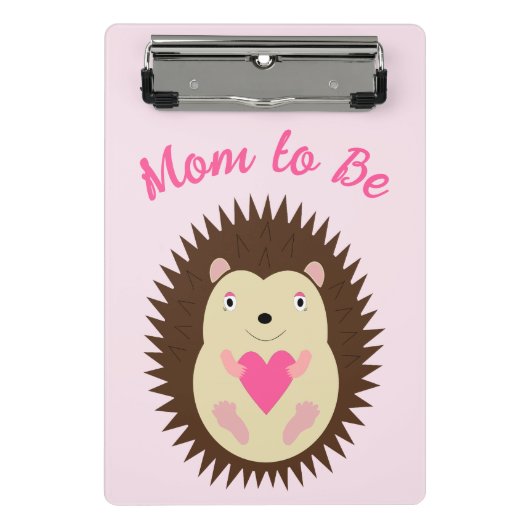 Mini Porte-bloc Jolie Bébé Fille Hérisson Maman à venir (Devant)
