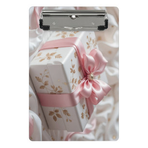 Mini Porte-bloc jolie boîte-cadeau en soie rose
