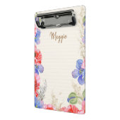 Mini Porte-bloc Jolies fleurs et lignes d'aquarelle monogrammes (Angle2)