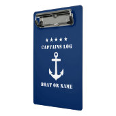 Mini Porte-bloc Journal du capitaine Votre nom de bateau Étoiles d (Angle2)