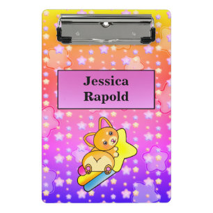 Mini Porte-bloc Joyeux Corgi avec Belles Étoiles Pastel
