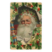 Mini Porte-bloc Joyeux Noël Père Noël classique antique (Dos)