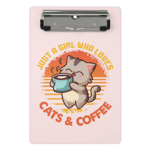 Mini Porte-bloc Juste une fille qui aime les chats et le café