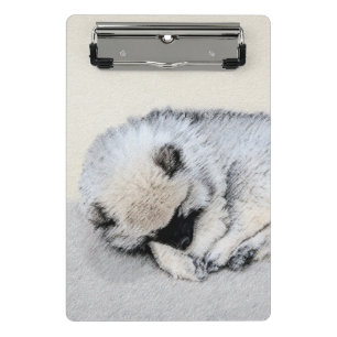 Mini Porte-bloc Keeshond Sleeping Puppy Peinture Chien Art origina
