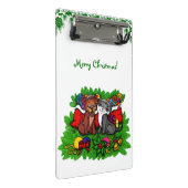 Mini Porte-bloc Kitty et chiot, Happy XMas (Incliné)
