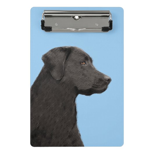 Mini Porte-bloc Labrador Retriever Black Peinture Original Chien A (Devant)