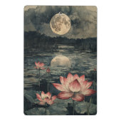 Mini Porte-bloc Lac de lotus au clair de lune (4) (Dos)