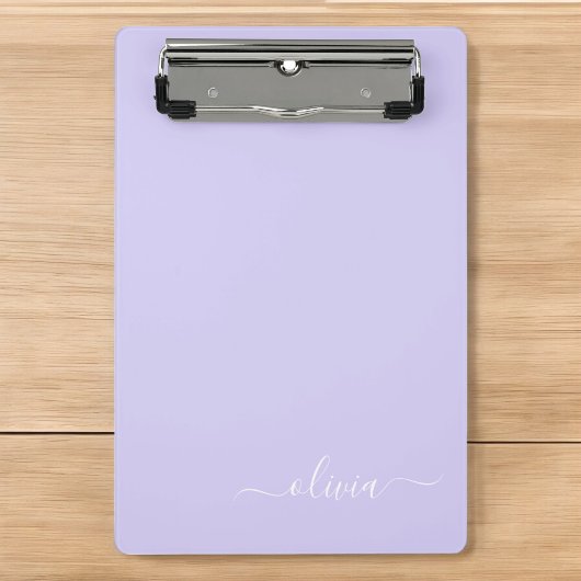 Mini Porte-bloc Lavande Violet Moderne Écriture Féminine Monogramm
