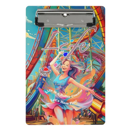 Mini Porte-bloc Let's Have Fun,Life a Roller Coaster (Devant)