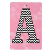 Mini Porte-bloc Lettre Chevron A sur Bubblegum rose (Dos)