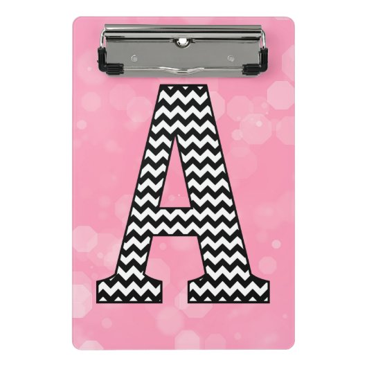 Mini Porte-bloc Lettre Chevron A sur Bubblegum rose (Devant)