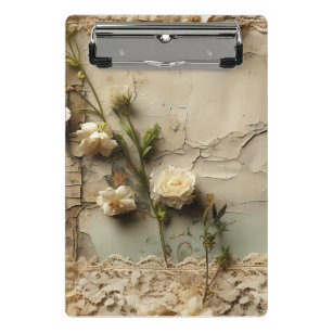Mini Porte-bloc Lettre vintage d'amour parchemin avec fleurs (3)