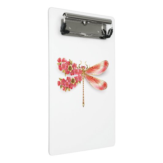 Mini Porte-bloc libellule de fleurs avec sakura de bijoux (Incliné)