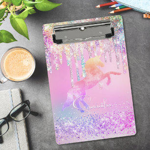 Mini Porte-bloc Licorne mignonne rose paillettes arc-en-ciel goutt