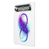 Mini Porte-bloc L'infini avec plume violette (Angle2)