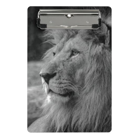 Mini Porte-bloc Lion noir et blanc - Animal sauvage (Devant)
