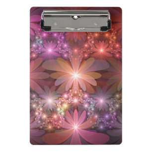 Mini Porte-bloc Lit De Fleurs Coloré Brillant Art Fractal Abstrait