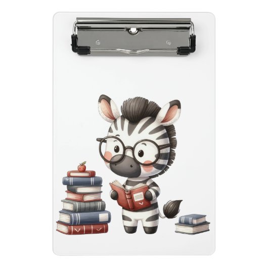 Mini Porte-bloc Livres de lecture Zèbre. (Devant)
