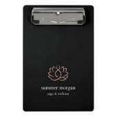 Mini Porte-bloc Logo Black & Rose Gold Lotus (Devant)