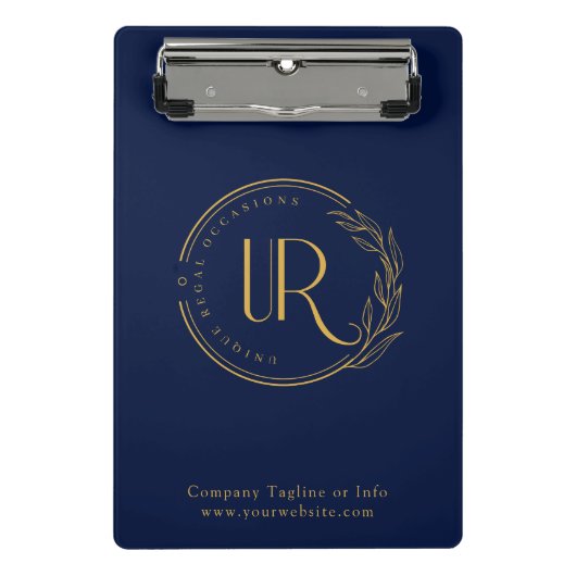 Mini Porte-bloc Logo d'entreprise Marine bleu moderne (Devant)