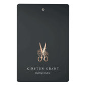 Mini Porte-bloc Logo élégant de ciseaux en cuivre (Dos)