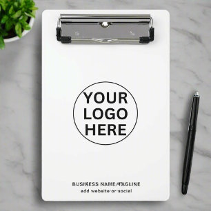 Mini Porte-bloc Logo et texte d'entreprise personnalisés noir et b