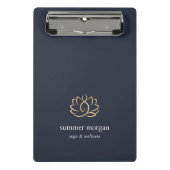 Mini Porte-bloc Logo Navy & Gold Lotus (Devant)