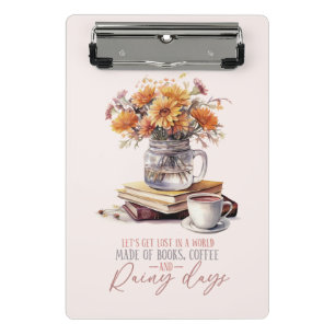 Mini Porte-bloc Lost - Livres, café et pluie Rustic