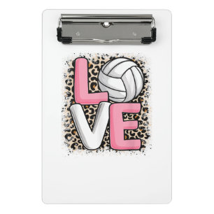 Mini Porte-bloc Love Volleyball Empreinte de léopard Filles Volley