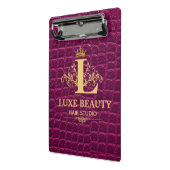 Mini Porte-bloc Luxury Crocodile Leather Monogram Gold Initial (Angle2)