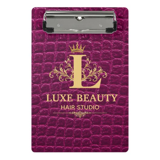 Mini Porte-bloc Luxury Crocodile Leather Monogram Gold Initial (Devant)